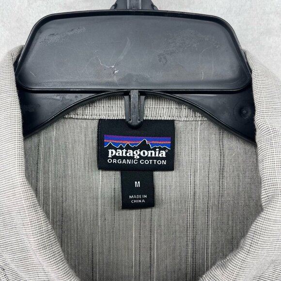 Patagonia Button Up Shirt Mens M Gray Poplin Long Sleeve Collared Organic Cotton - Picture 10 of 12